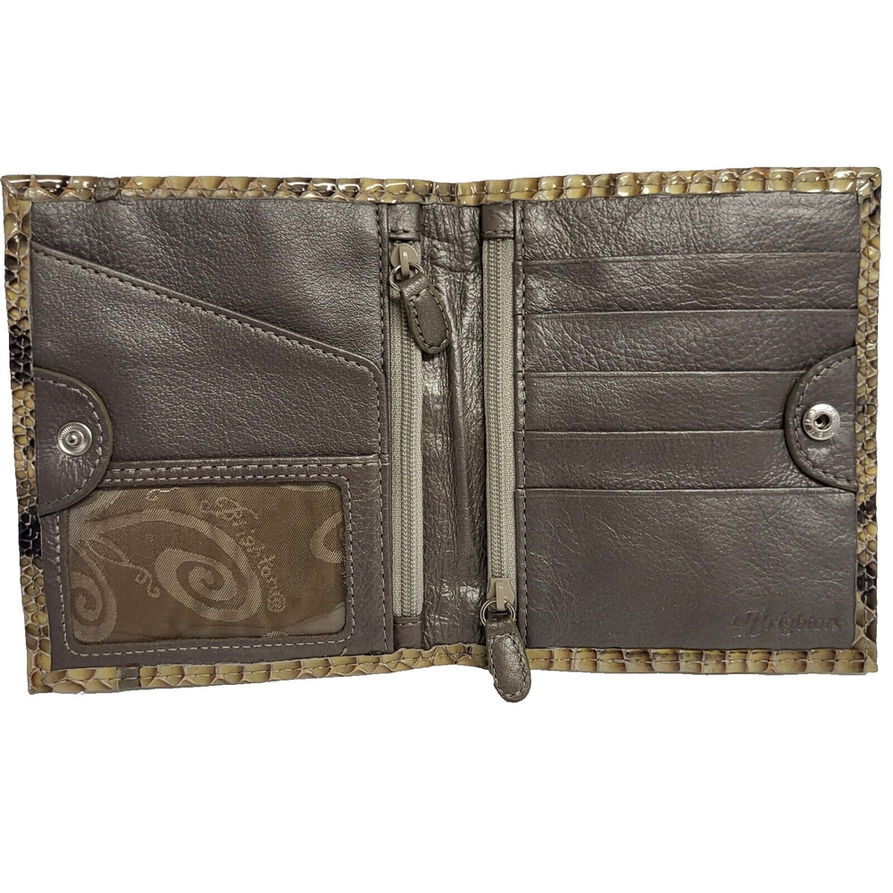 Brighton Snakeskin Wallet Bifold Snap Money Coin Credit Card